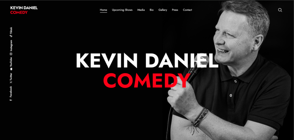 Kevin Daniel’s homepage, with a distinct professional identity