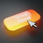 An example of how calls to action (CTAs) can boost website conversions, this glowing orange call to action button with “Shop Now” text is about to be clicked by a white cursor.