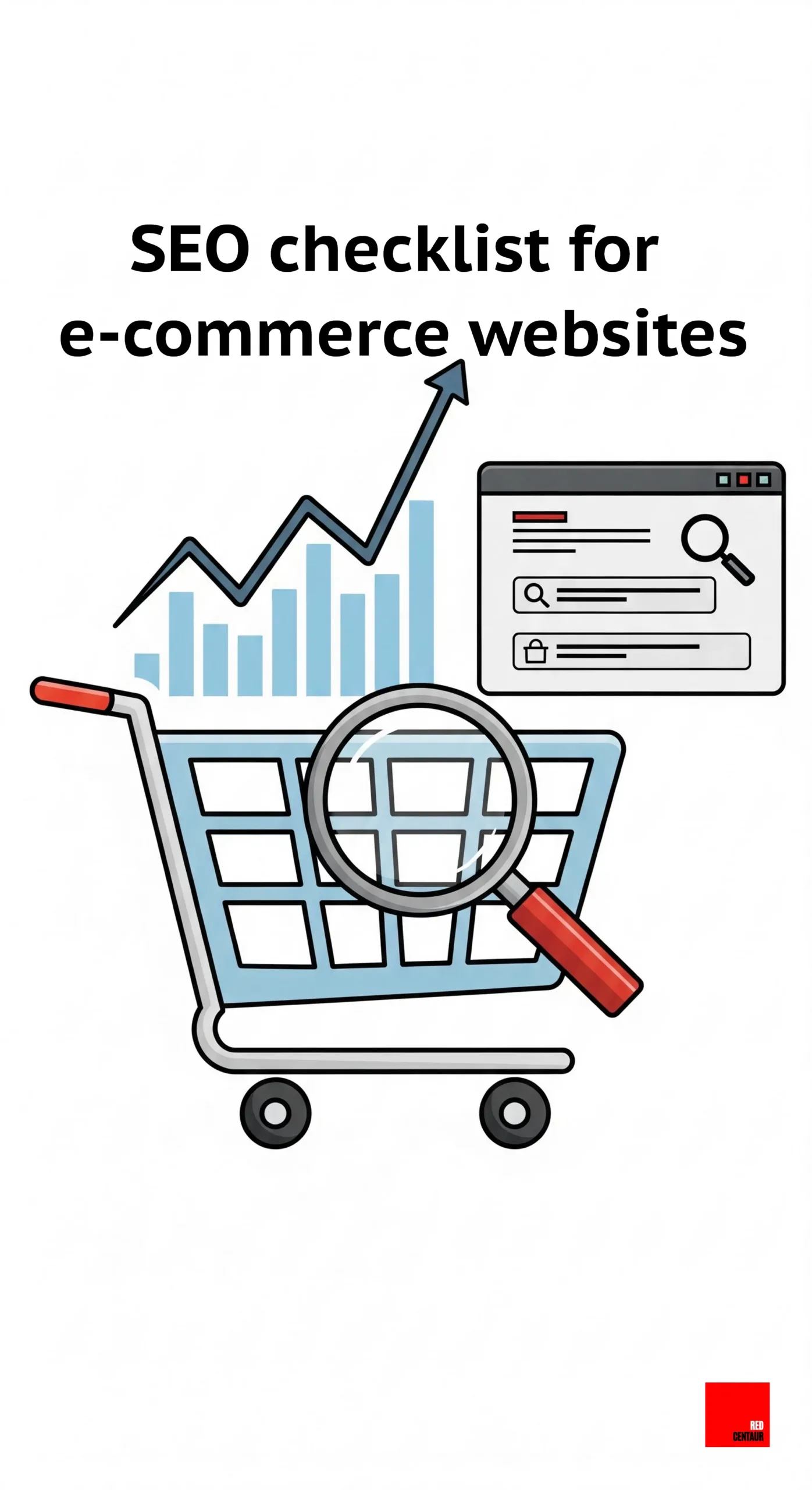 Cover page for SEO checklist for e-commerce websites.