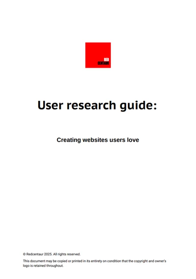 Front cover of the User Research Guide