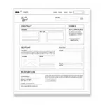 Wireframe of a website page, illustrating UX design principles for optimal user experience.